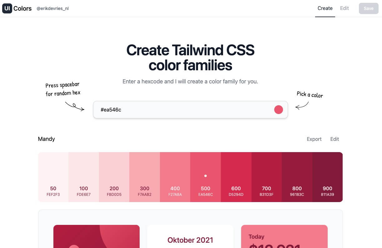 Tailwind Colors Generator TailTemplate