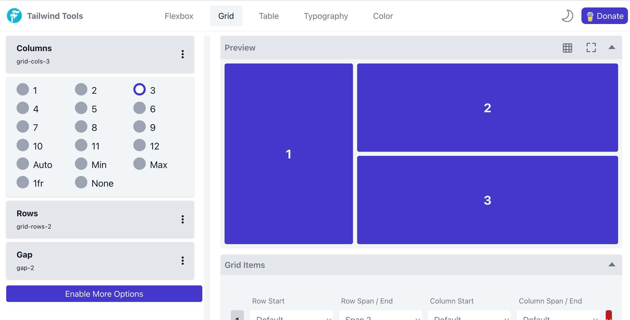 Tailwind Css Grid Template Columns